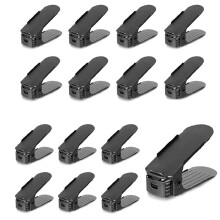 15er-Pack Schuhfächer-Organizer, 4-Stufig Verstellbar, 50 % Platzsparend, Doppellagiges Design für Den Kleiderschrank (Schwarz)