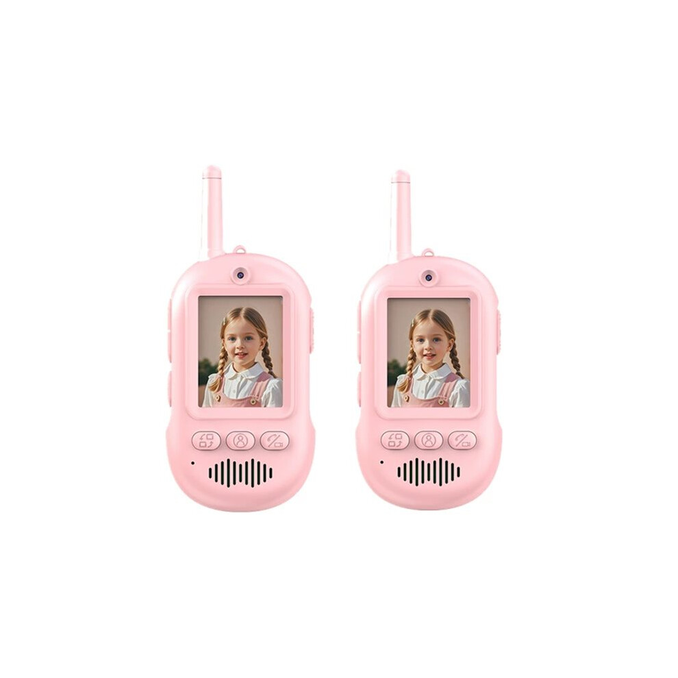 Brecantia Kids Video Walkie Talkie With 2.0 Inch Screen Rechargeable One-Click Intercom Toys For Kids Outdoor Camping