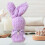 Serviette tricotée en forme de lapin violette (1 pièce) 4