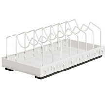 Pull Out Cabinet Organizer for Pots, Pans, and Lids with Adjustable Dividers Pots Pans Organizer