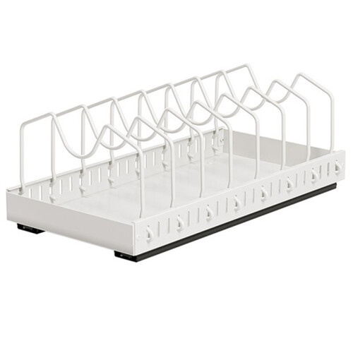Pull Out Cabinet Organizer for Pots, Pans, and Lids with Adjustable Dividers Pots Pans Organizer