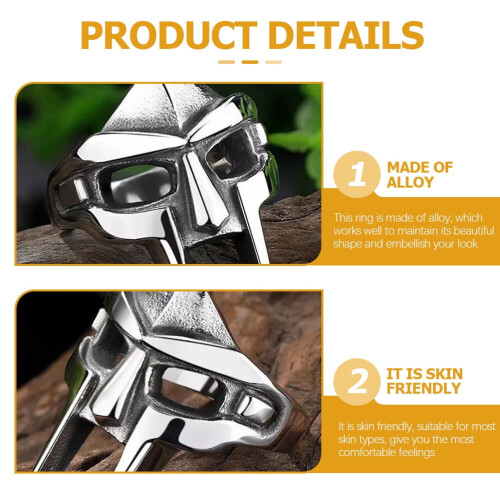 Gothic Mask Ring Stackable Alloy Men's Ring 2