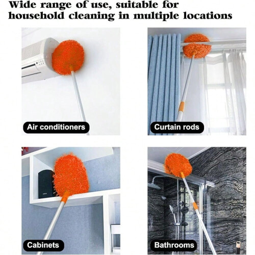 Extendable Microfiber Ceiling Duster, Washable & Flexible for Fans & High Places 2