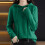 Zachte damespullover met capuchon, groen 2