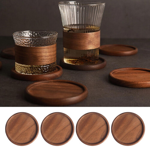 Set di 4 sottobicchieri in legno 1