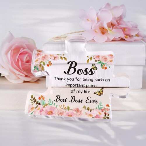 Placa decorativa em acrílico gravada com formato de peça de quebra-cabeça, 9,9 x 8,4 cm (3,9 x 3,3 polegadas). 2
