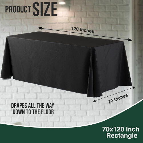 Svart rektangulär plastduk 70x120 tum 1