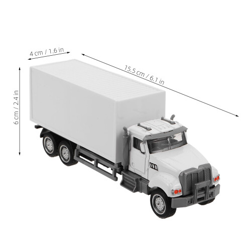 Hvid legeringslastbilmodel med realistisk containerbærer til hjemmefremvisning og samlere 1