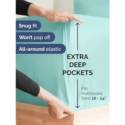 Drap-housse King à poches extra profondes 45 à 60 cm 1