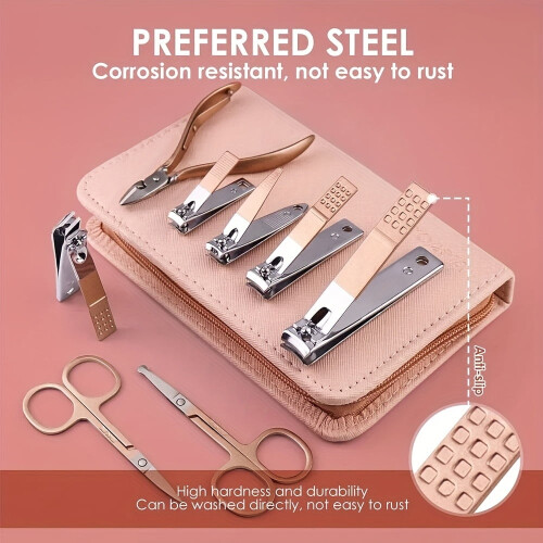 Set per manicure in acciaio da 30 pezzi con custodia. 2