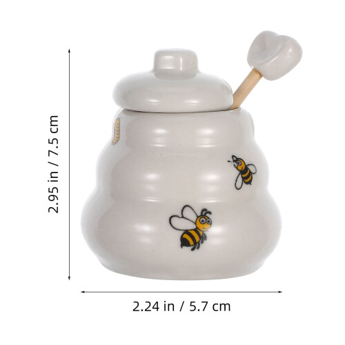 Keramik-Honigtopf mit Bienenmotiv 1