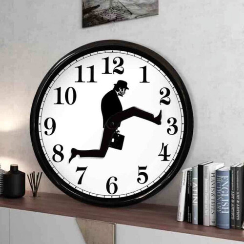 Ceas de perete Silly Walk în stil Monty Python, decor silențios 2