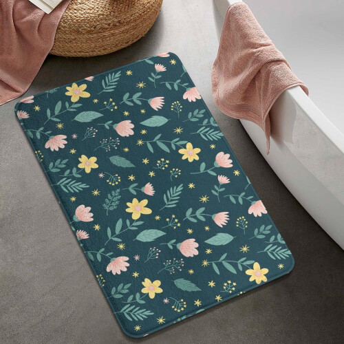 Tapete de banheiro Pioneer Flower Floral Antiderrapante 20x32 polegadas 1