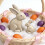 Ensemble de 2 statues de lapins en résine couleur bois 5