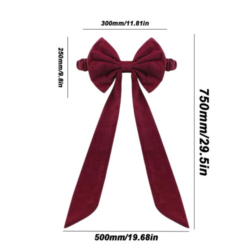 Roter elastischer Samt-Stuhlgürtel mit Schleife (1 Stück) 2