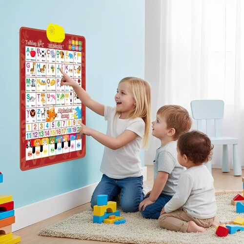Tablă murală bilingvă pentru copii, alfabet muzical englez-spaniol 2