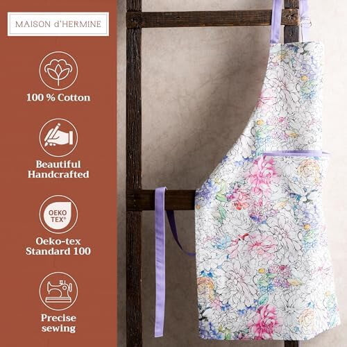 Delantal de algodón para mujer y hombre con bolsillo 1
