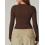 Damen-Langarmshirt mit eckigem Ausschnitt, schmale Passform, Basic-T-Shirt 3