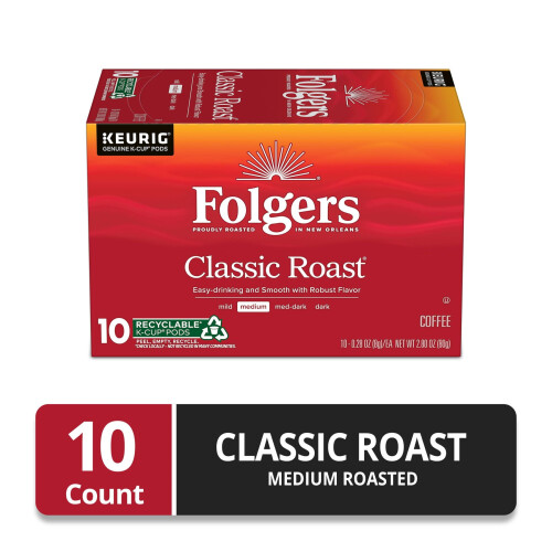 Klassiskt rostat kaffe, medelrostade K-Cup-kapslar, 10 st 1