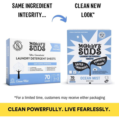 Φύλλα απορρυπαντικού ρούχων Molly's Suds - Βιολογικής βάσης 1
