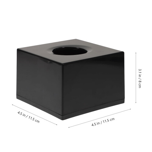Κουτί χαρτομάντιλων ABS μαύρο 11,5x11,5x8 εκ. 2
