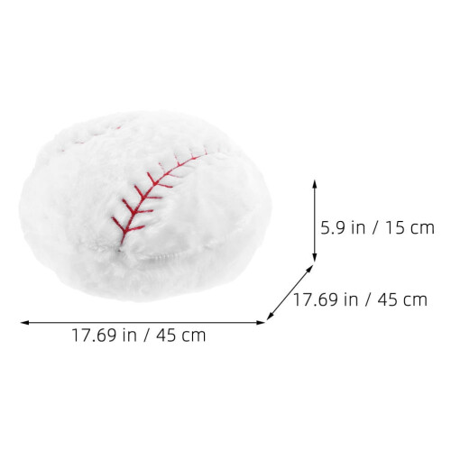Soft White Plush Baseball Pillow, Comfortable and Versatile, Easy to Clean Decorative Cushion 2