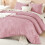 Grayish Pink Queen Comforter Set Tufted Boho 3-Pc 3