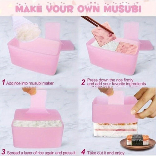 1 σετ Musubi Maker Press Onigiri Mold, αντικολλητικός κόφτης κρέατος για γεύμα, σετ παρασκευής 2