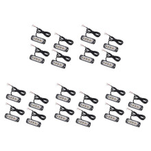 20 Stuks 4 Led Amber Herstel Stroboscooplichten 12V 24V Oranje Grill Afbraak Knipperend