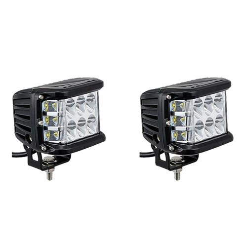 2X Auto Triple Side Lighted Work Light Dome Light Burst Flashing Light Headlight Spotlight Strobe Light D