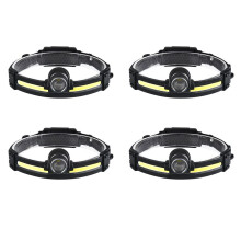 4X Sensor Headlight Led Light Outdoor Strong Light Zoom Floodlight COB -Mounted Fishing Light Running Headlamp