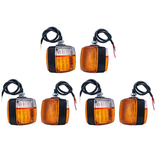 6X Forklift Turning Light LED Double-Sided Small Light 12V Square Turning Front Light Parking Light Reversing Light