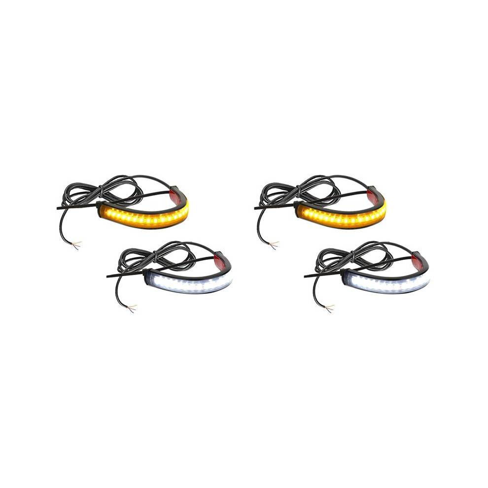 4Pc Flexible Switchback Dual-Color Motorcycle Led Fork Turn Signal Blinkers Drl Daytime Running Waterproof Light 6031508731992