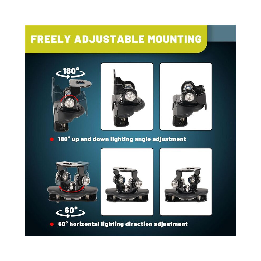 Universal Led Bar Mounting Brackets, Adjustable Hood Pillar Mounts, Led Work Mount Bracket Clamp Holder 4Pcs Light 6033906220993