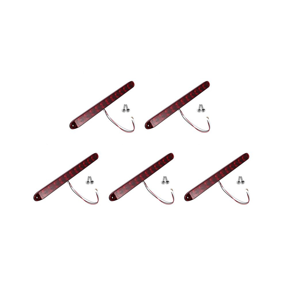 5Pcs 15 Inch 11 Led Bar Stop Turn Tail 3Rd Brake Truck Trailer Identification Id Bar Waterproof Red/Light 4713607102546