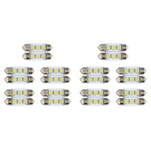 20x C5W 3 LED SMD 5050 36mm Xenon White Bulb Plate Shuttle Festoons Dome Ceiling Lamp Car Light