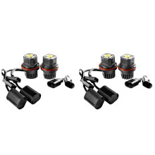 4Pc White Angel Eyes Halo Ring Light Led Bulb Headlight 80W 6000K for - 1 5 7 Series X3 X5 E39 E53 E60 E66 E87