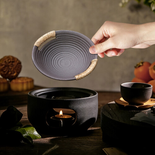 Leutsin Ceramic Tea Stove Warmer Set Cedar Zen Aromatherapy 2