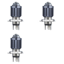 3X H4 Motorcycle LED Projector Headlight Bulbs Dual Colors White Yellow ATV Scooter E-Bikes Light Lamp