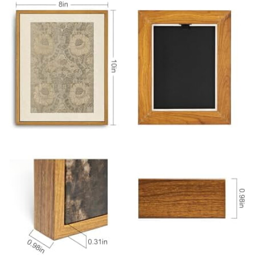 Quadro em tela vintage com peônias e folhas, 20x25cm (8x10 polegadas) 1