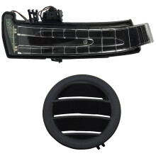 1 Pair Led Side Mirror Turn Signal Light Lens & 1 Pcs Left Air Ac Vent Black