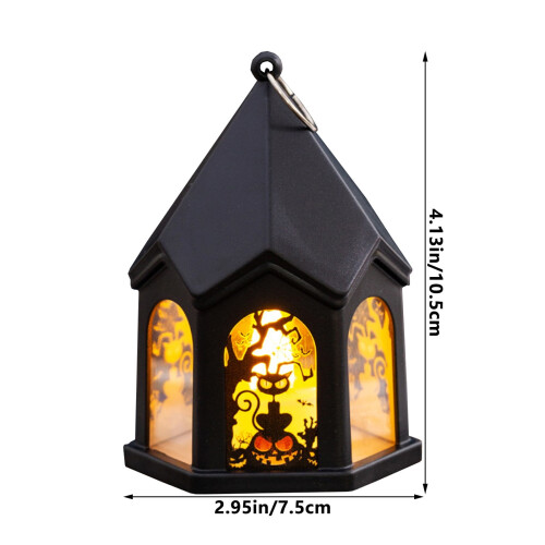 Luminária noturna de Halloween com vela LED em formato de abóbora e esqueleto 2