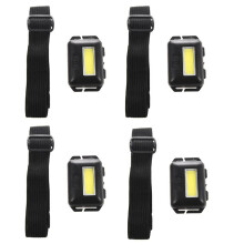 4X Cob LED Light Lamp Headlight 3 Modes Rainproof Torch Flashlight for Outdoor Camping Fishing Black