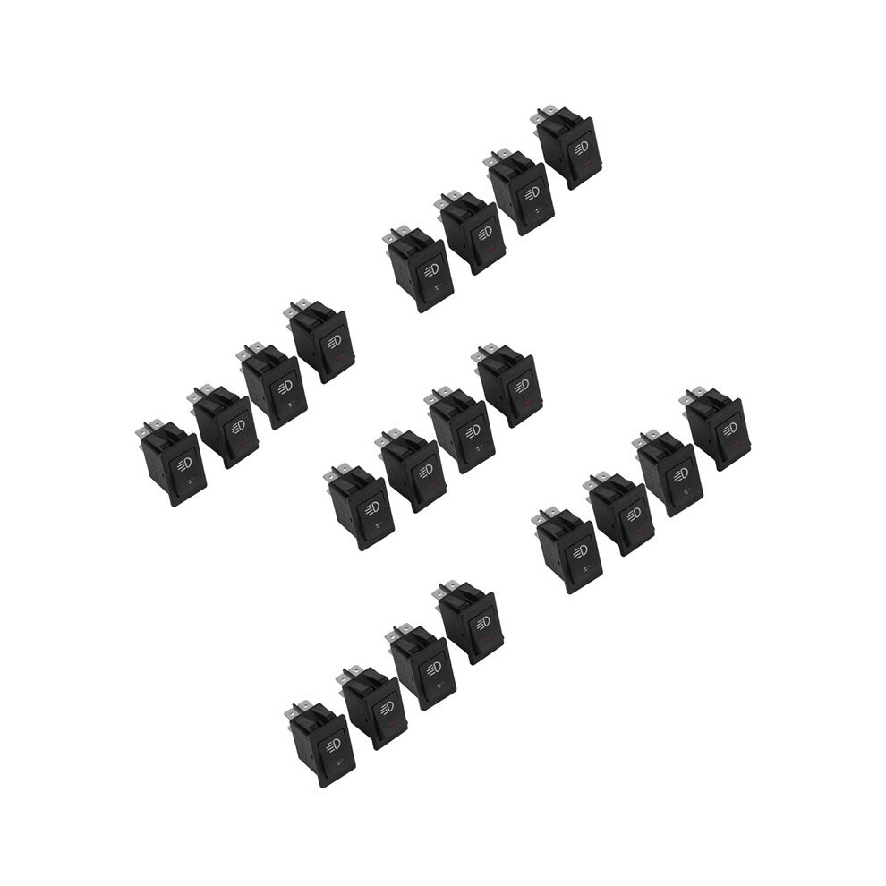 20X 12V 35A Car Truck Boat Fog Rocker Led Dash Board Toggle 4Pin Light/Black 4714016862854