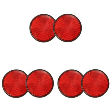 6Pz Riflettore Rosso Rotondo Universale per Moto Atv 5.6 x 0.8cm