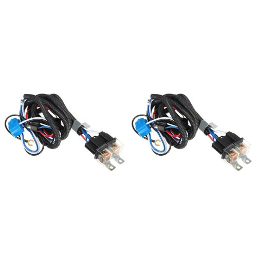 2X H4 Negative Switched LED Headlight Lamp Bulb Relay Wiring Harness Plug Kit