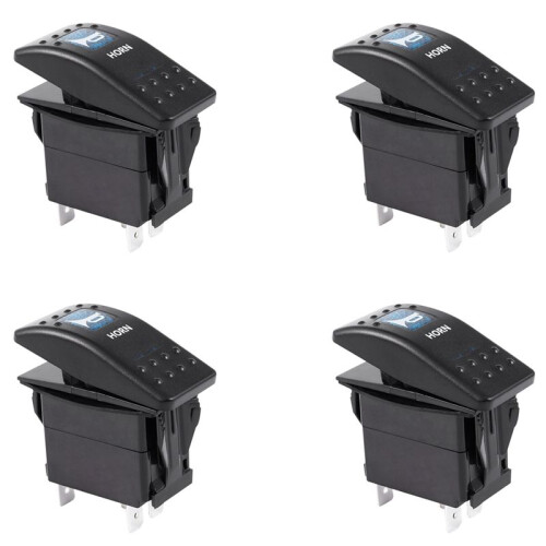 4X  Light Horn Pattern LED 12V/20A 24V/10A 5-Pin Rocker Toggle  Car Boat 1