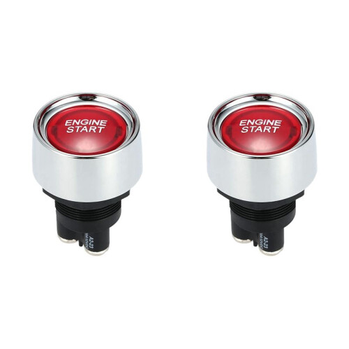 2X Engine Button Car  12V 24V Red Car Start Engine Button Light  Button Start Ignition  for Racing-Red