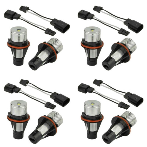4 para 8000 K Biały LED Angel Eye  Efekt Aureoli żarówki do  E39 E53 E60 E63 E64 E66 E87 5 6 7 X3 X5