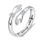 Bague ajustable argentée pour femme, ornée de strass 3